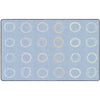 Circle Sampler Pastel on Blue Classroom Rug