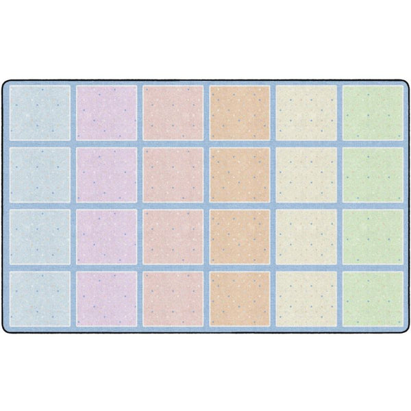 Happy Squares Pastel On Blue Seating Rug