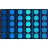 Ocean Blue Grid and Circle Classroom Rug