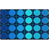 Ocean Blue Grid and Circle Seating Rug