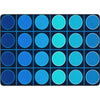Ocean Blue Grid Circle Classroom Rug