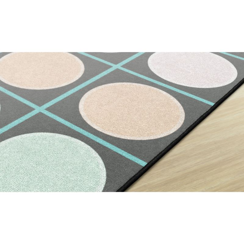 Pastel Paradise Grid and Circles Seating Rug