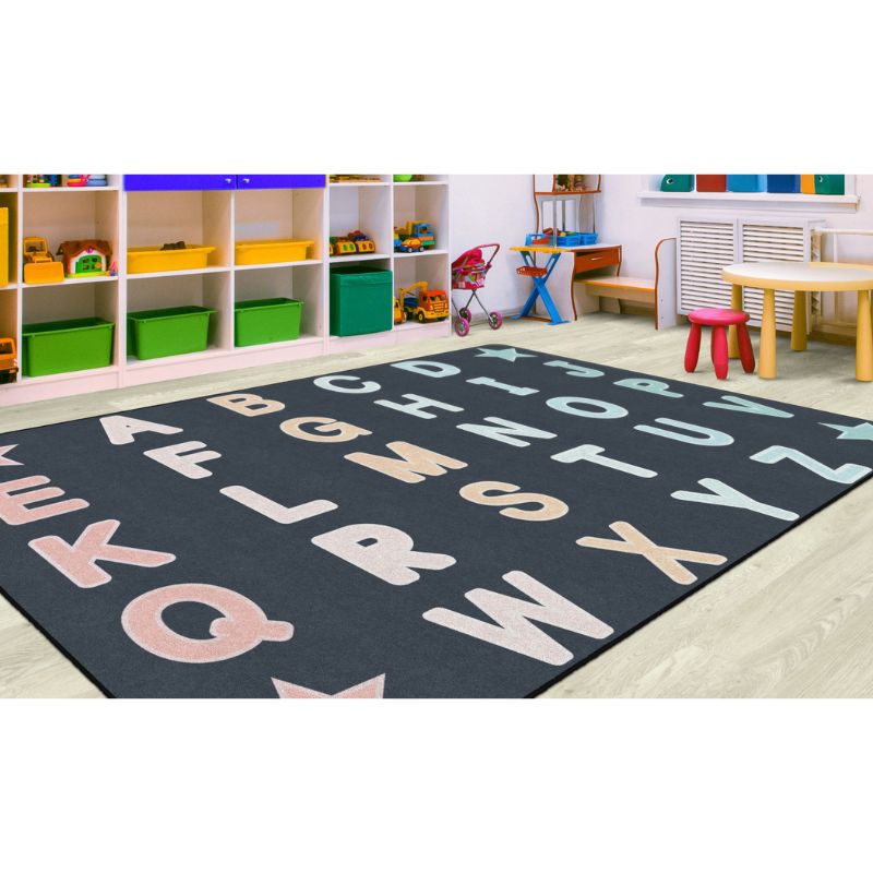Pastel Paradise Alphabet Star Classroom Rug
