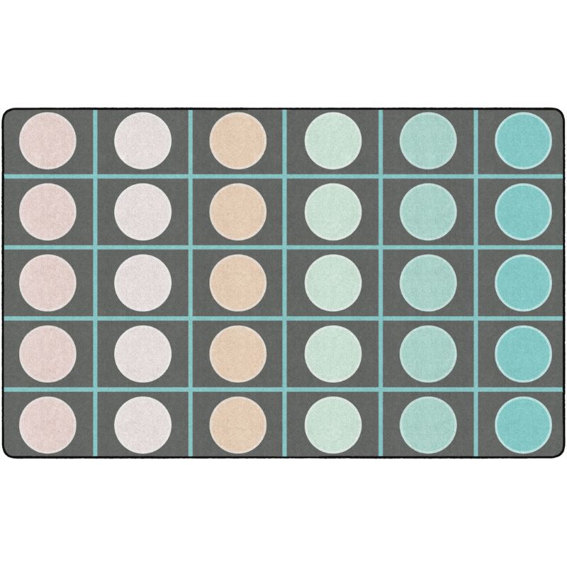 Pastel Paradise Grid and Circles Seating Rug