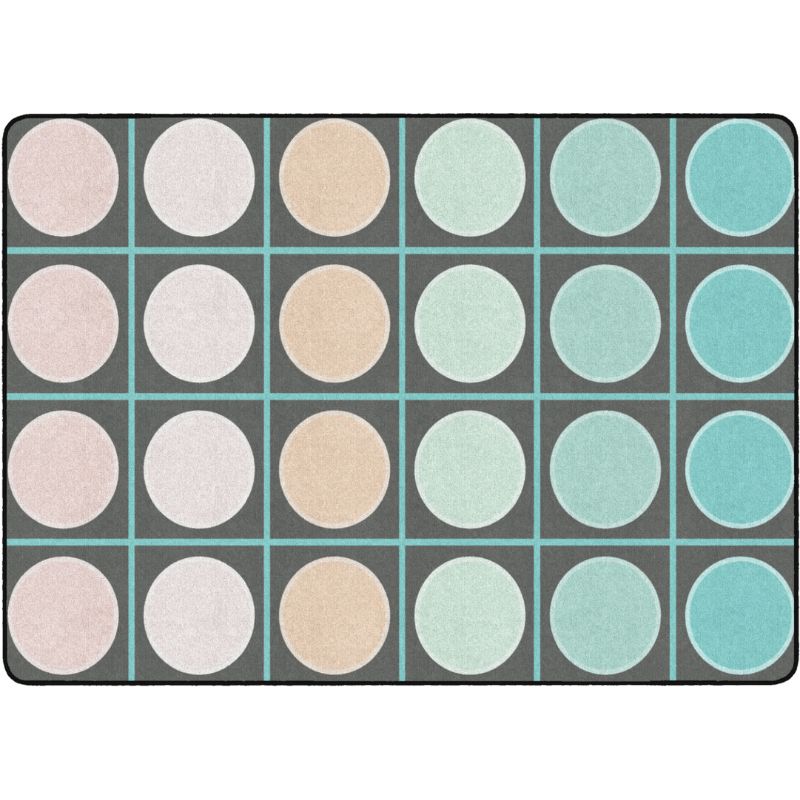 Pastel Paradise Grid and Circles Seating Rug