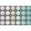 Pastel Paradise Grid and Circles Seating Rug