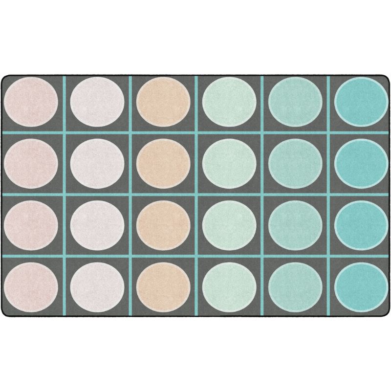 Pastel Paradise Grid and Circles Seating Rug