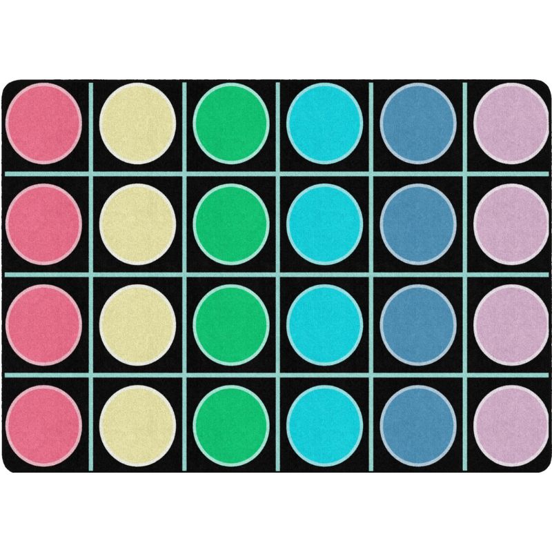 Pop of Color Grid & Circles Seating Rug