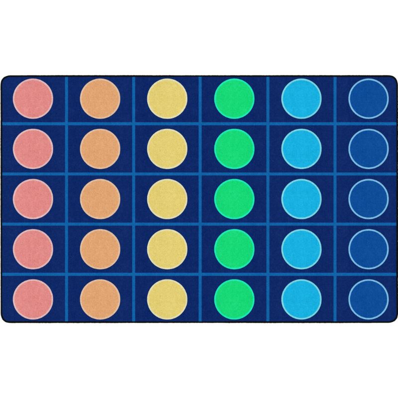 Rainbow Reverie Grid and Circle Seating Rug