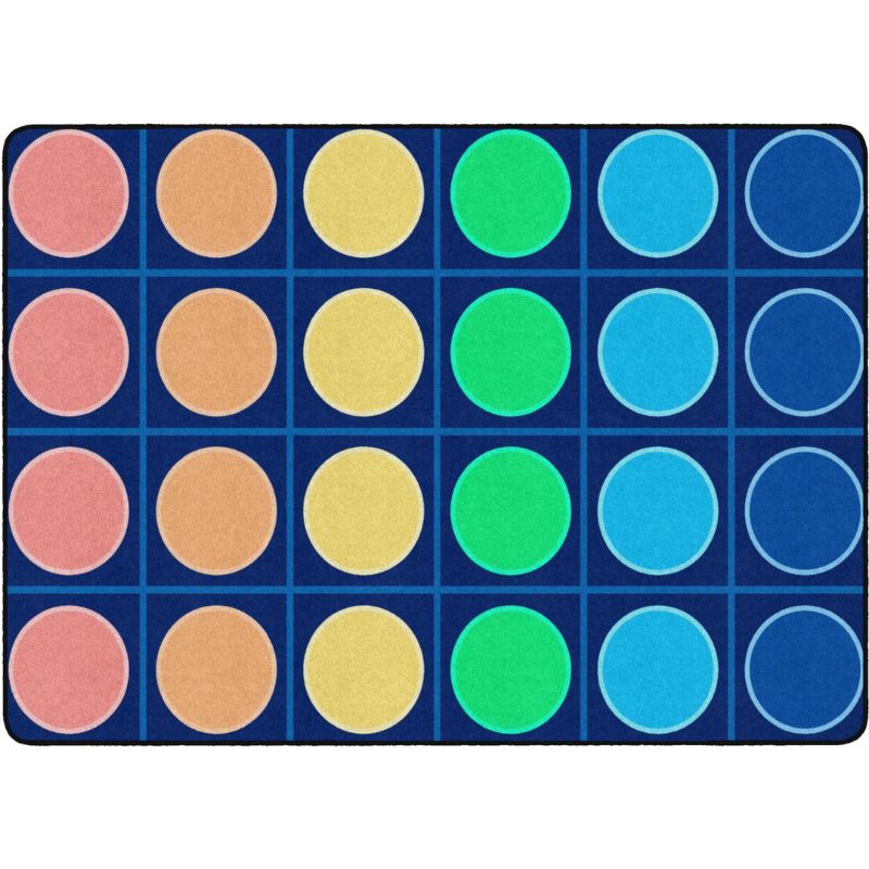 Rainbow Reverie Grid and Circle Classroom Rug
