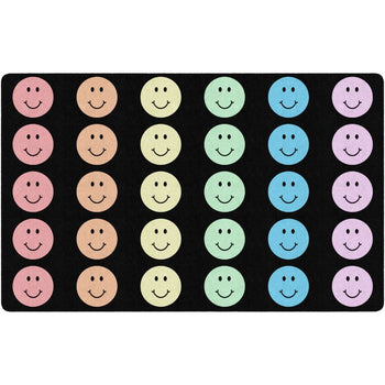 Rainbow Reflections Happy Face Rug
