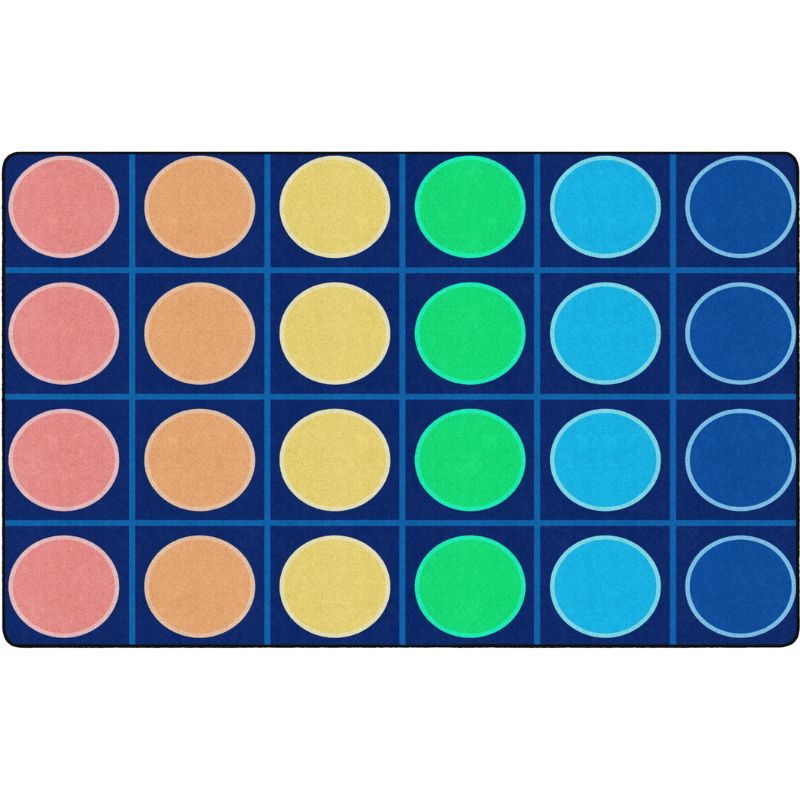 Rainbow Reverie Grid Circle Seating Rug