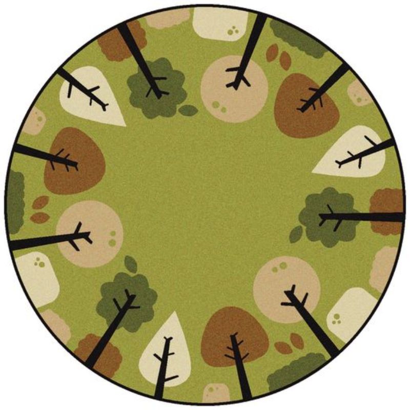Tranquil Trees Round Classroom Rug
