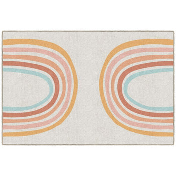 Good Vibes Retro Rainbow Area Rug