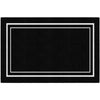 Simply Stylish Black Rug with White Borders