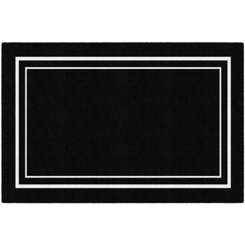 Simply Stylish Black Rug with White Borders