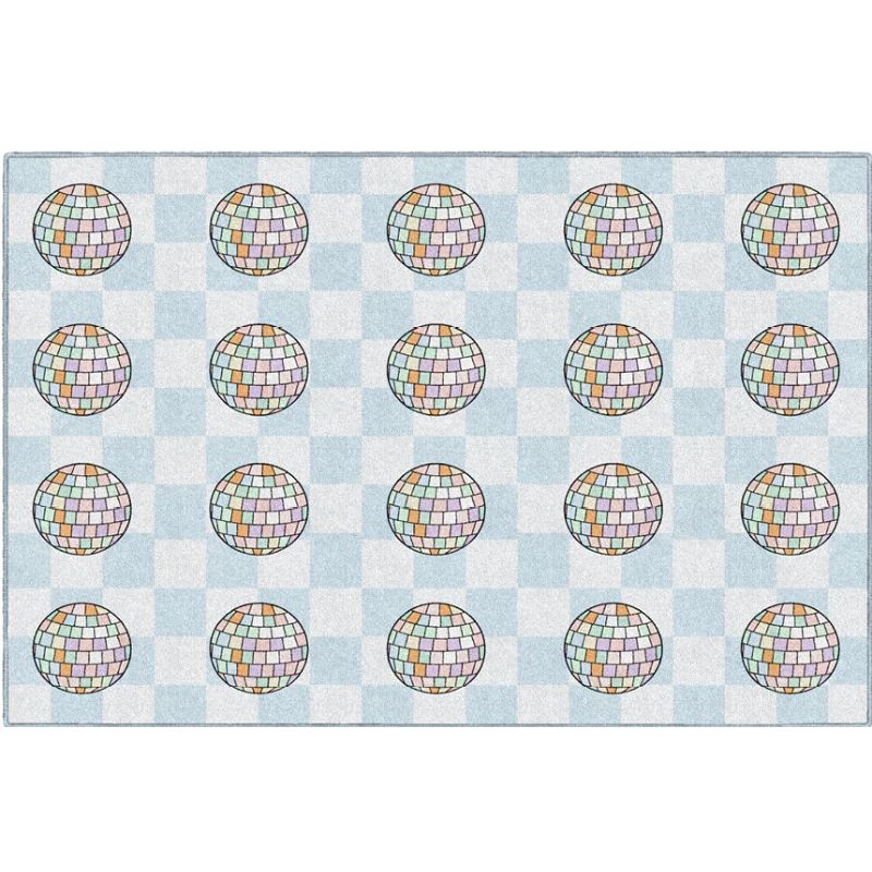 Disco Balls on Checkerboard Rug