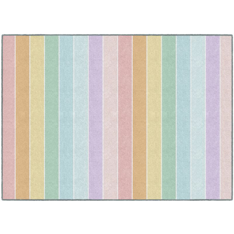 pastel rainbow stripes rug