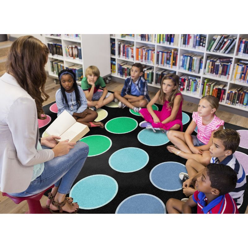 Pop of Color Dots Classroom Rug SensoryEdge