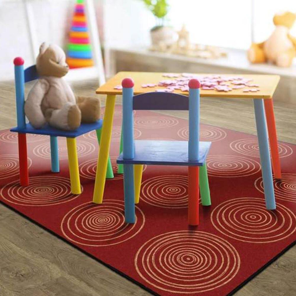 Circles Brick Area Rug