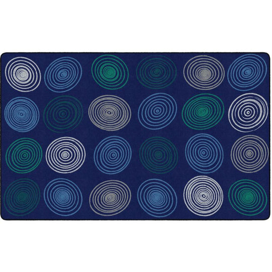 Cool Blue Seating Circles Classroom Rug