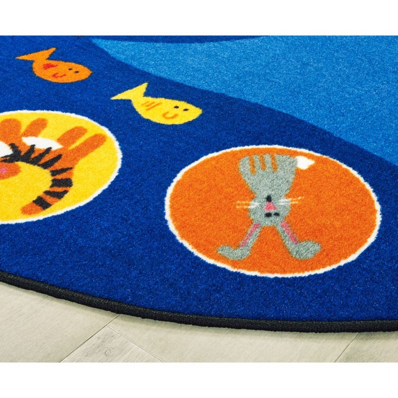 The Noah s Voyage Oval Rug features animals in circles around the border and an animal-filled Noah s Ark in the middle. The incredible colors will be like a child magnet.