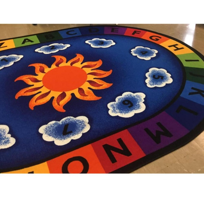 Sunny Day Oval ABC 123 Rug