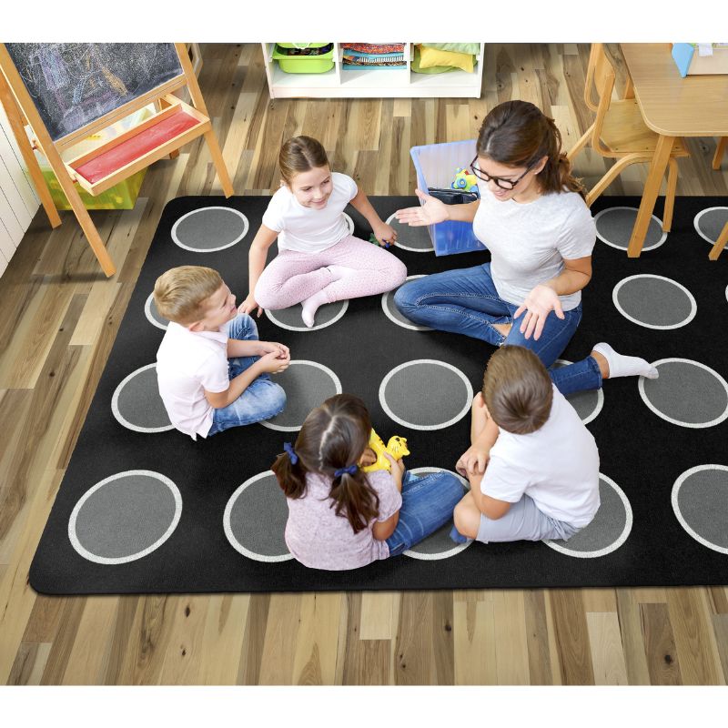 Our Night Clouds Serene Seating Rug help students get out of their chairs and on to a carpet for learning. 