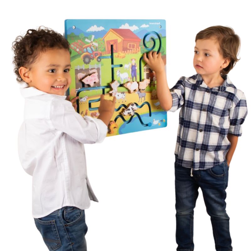 The On The Farm Activity Wall Toy is a great introduction to the world of animals. 