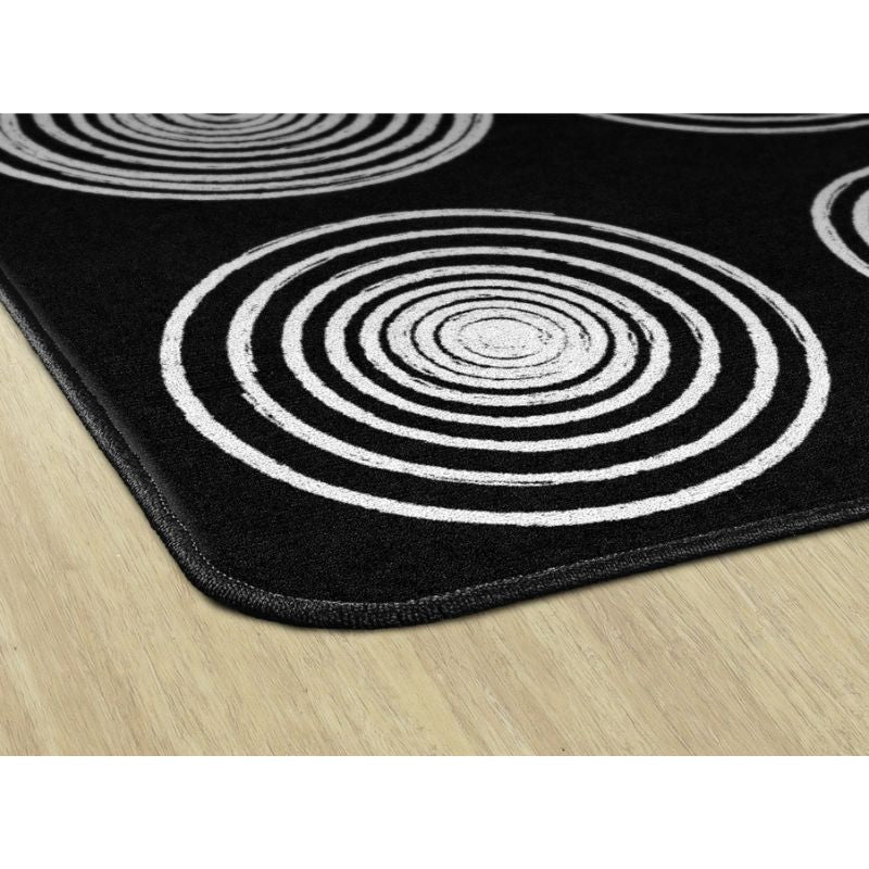 Circles Black and White Seating Rug - Flagship Carpets