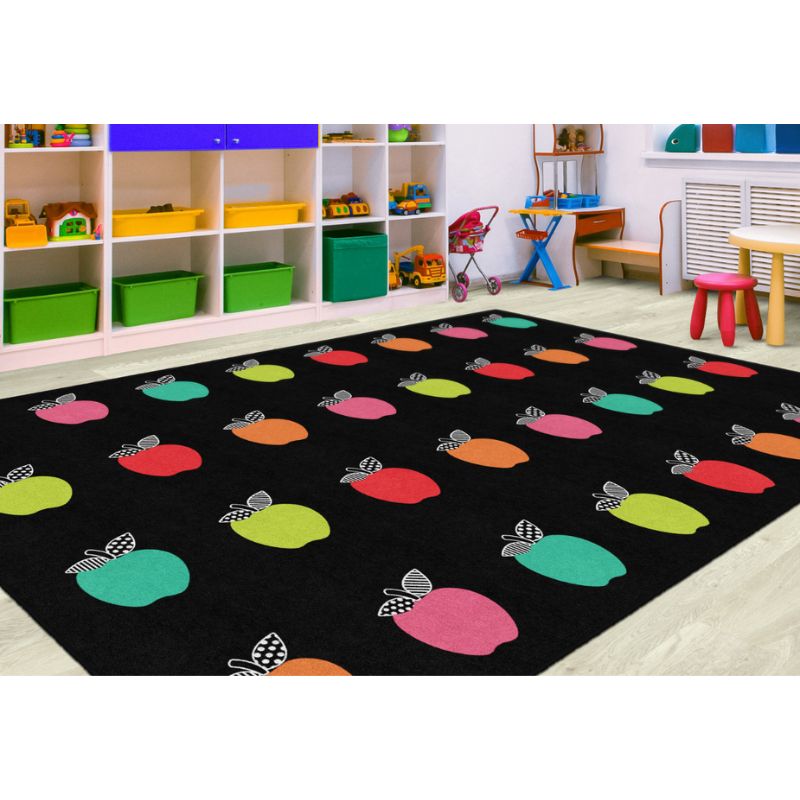 Colorful Apples Classroom Rug