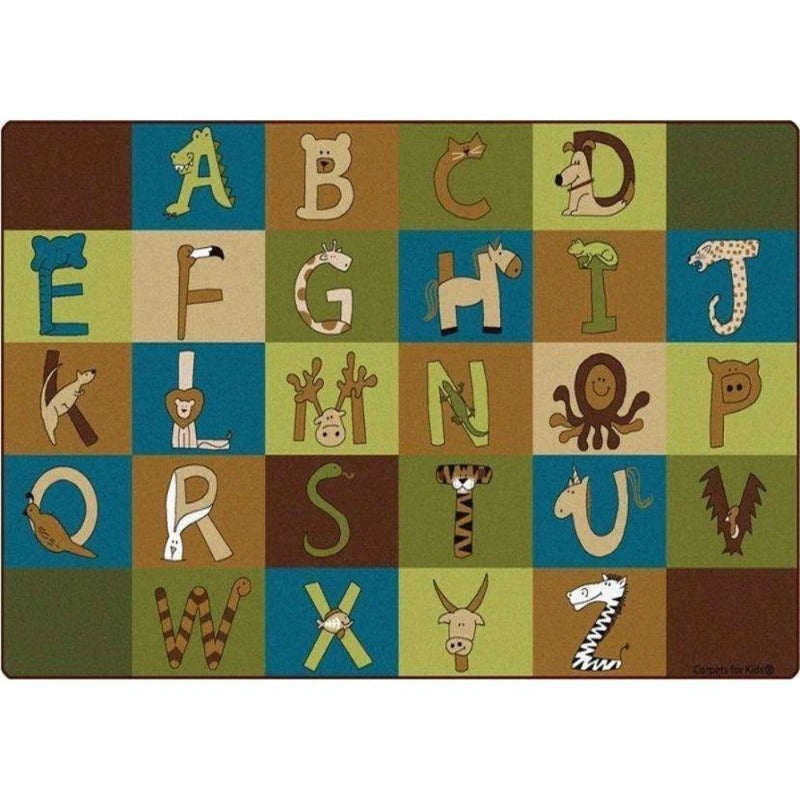 A to Z Animals Nature Colors Rug