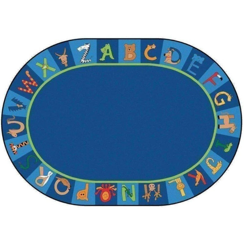 A to Z Animals Oval Rug