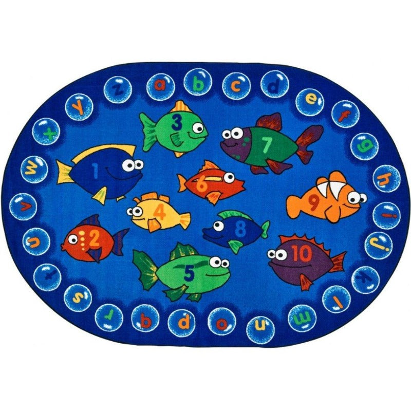 Fishing for Literacy Oval Rug