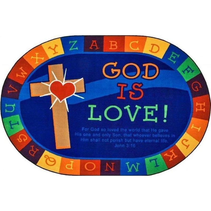 God is Love Learning Factory Second Oval Rug