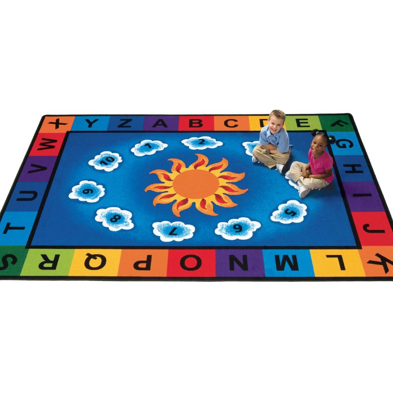 You will be amazed at the vibrancy of the Sunny Day Learn & Play Rug. This exciting alpha/numeric rug provides a colorful circle time theme for all activities.