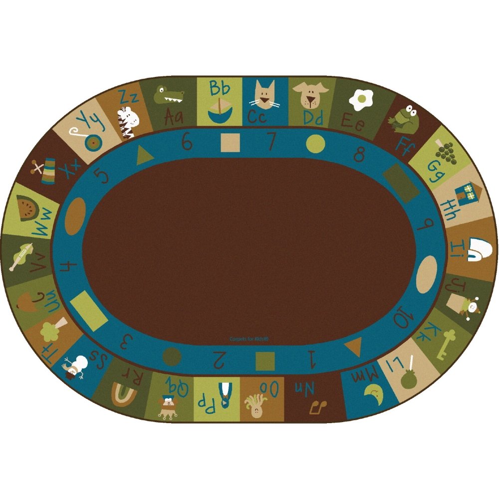 Learning Blocks Nature Oval Rug