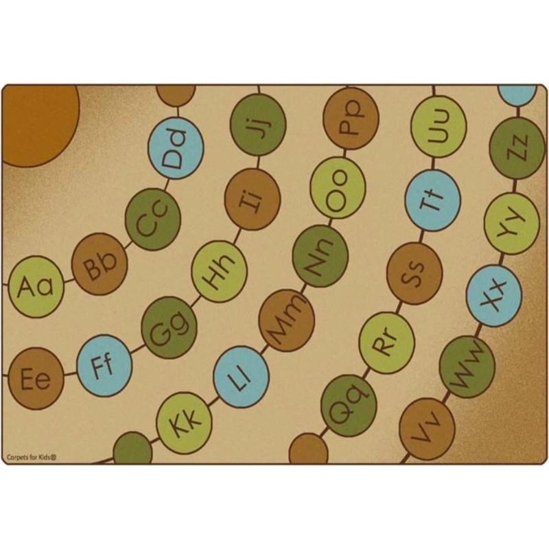 Radiating Alphabet Seating Circles Nature Rug