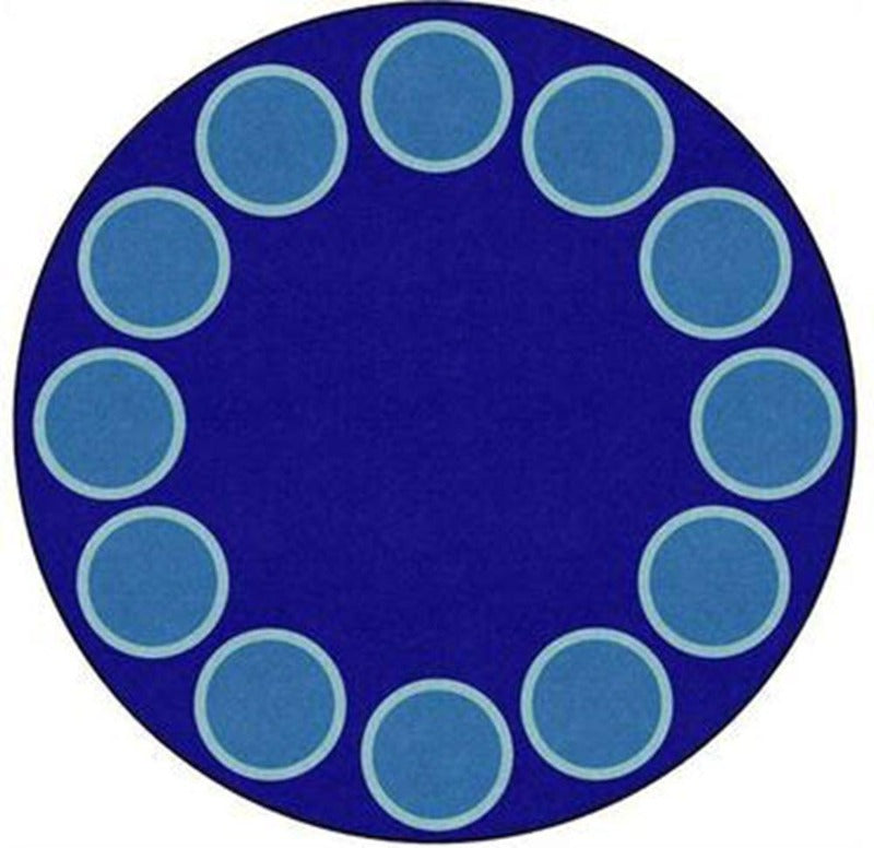 Serene Circles Be Bold Blue 6' Round Rug