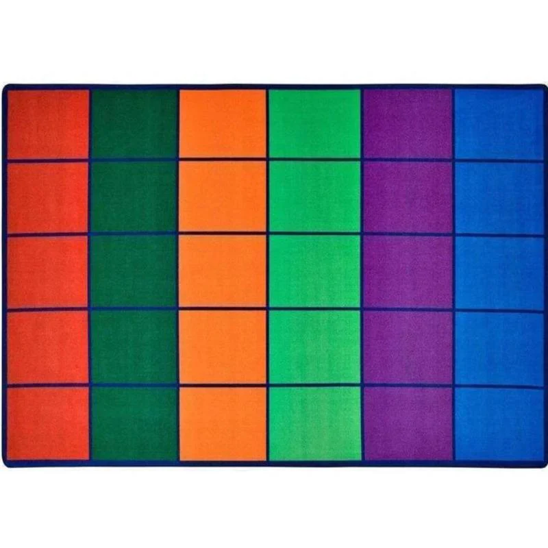 Colorful Rows Classroom Seating Rug - Factory Second Questions & Answers