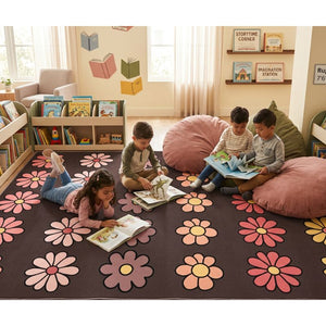 Boho Flowers classroom rug