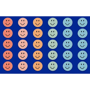 large happy face classroom rug