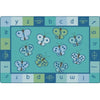 123 ABC Butterfly Tranquil Colors Classroom Rug