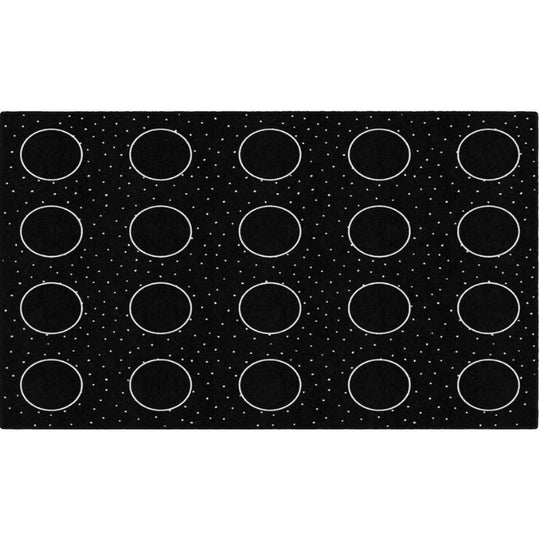Black and White Circles and Dots Rug