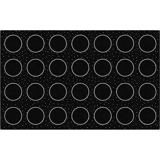 Black and White Circles and Dots Seating Rug