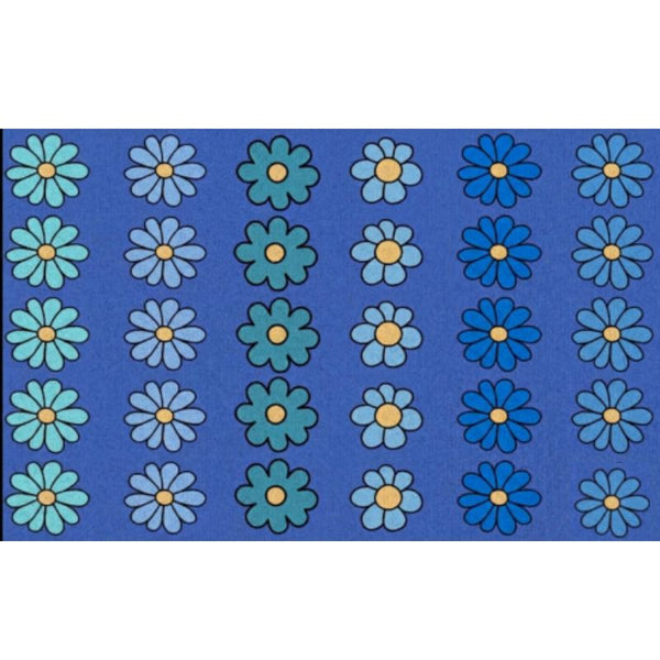 Blue Boho Flower Seating Rug
