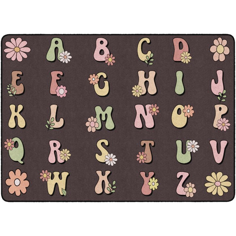 Boho Flower Alphabet Rug
