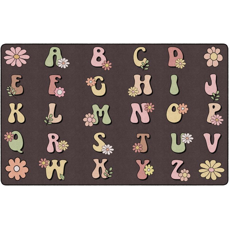 Boho Flower Alphabet Rug