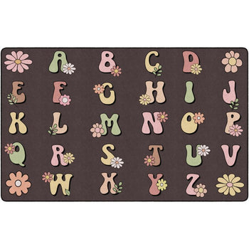 Boho Flower Alphabet Rug