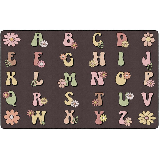 Boho Flower Alphabet Rug